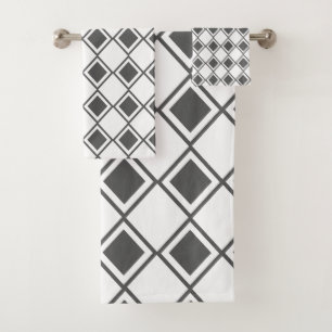 Grey Harlequin  Bath Towel Set