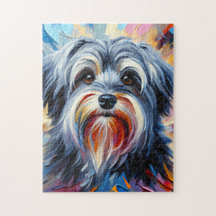 Grey Havanese Dog Acrylic Print Dog Lover Gift Jigsaw Puzzle