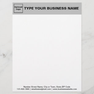 Grey Header and Black Texts Footer on Business Let Custom Letterhead