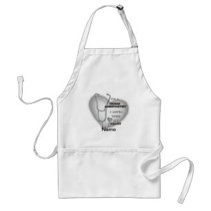 Grey Heart Anaesthetist Nurse  apron
