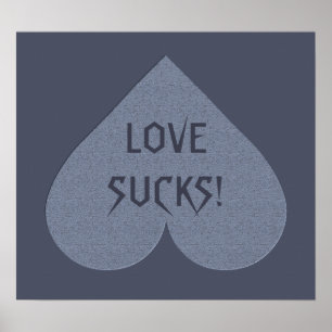 Grey Heart Anti-Valentine custom poster