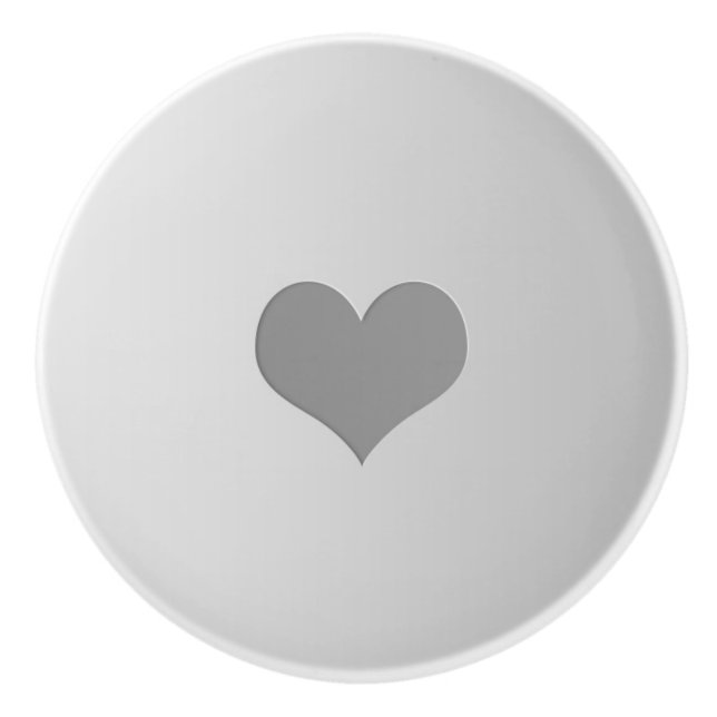 Grey Heart Ceramic Knob (Front)