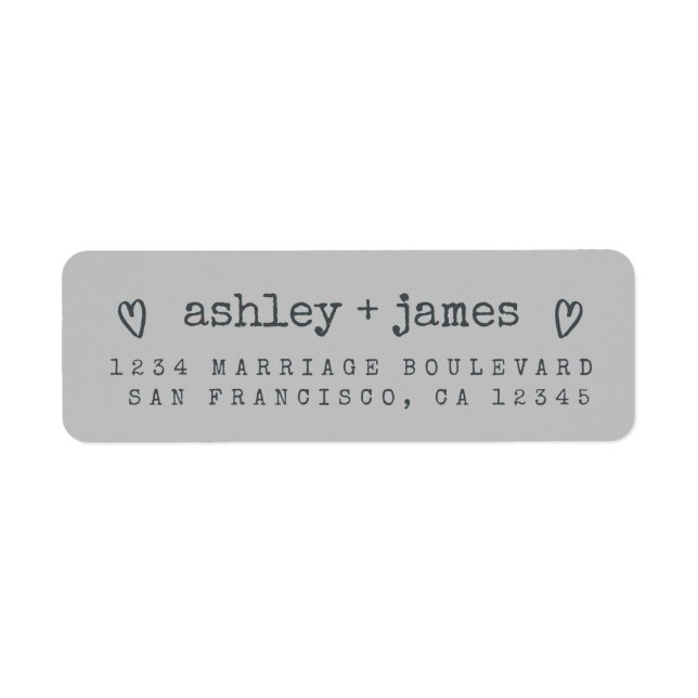 Grey Heart Couple Return Address (Front)