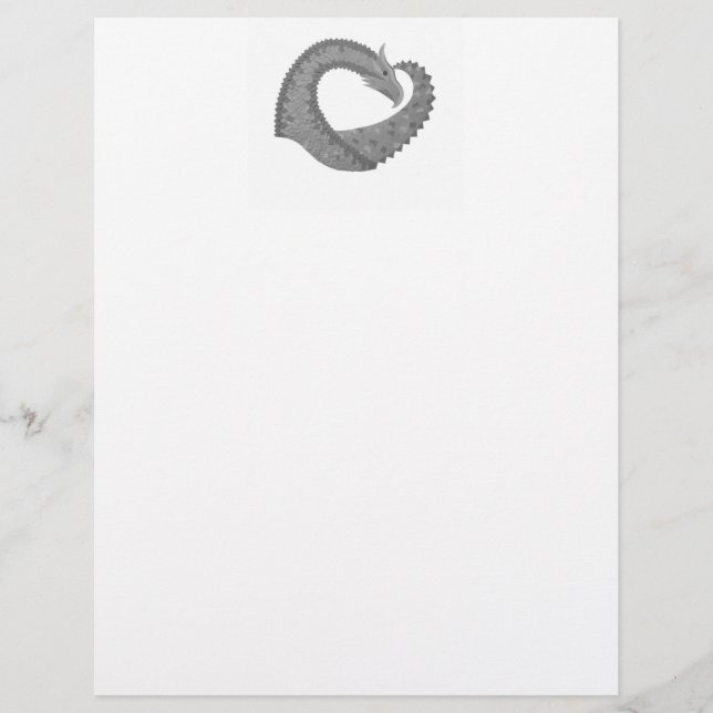 Grey heart dragon on white (Front)