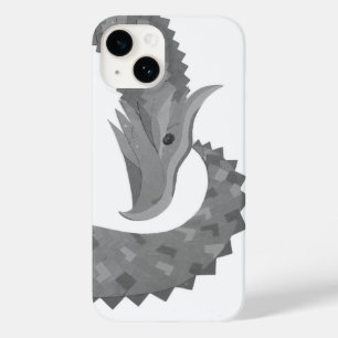 Grey heart dragon on white Case-Mate iPhone case