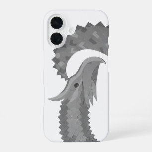 Grey heart dragon on white Case-Mate iPhone case