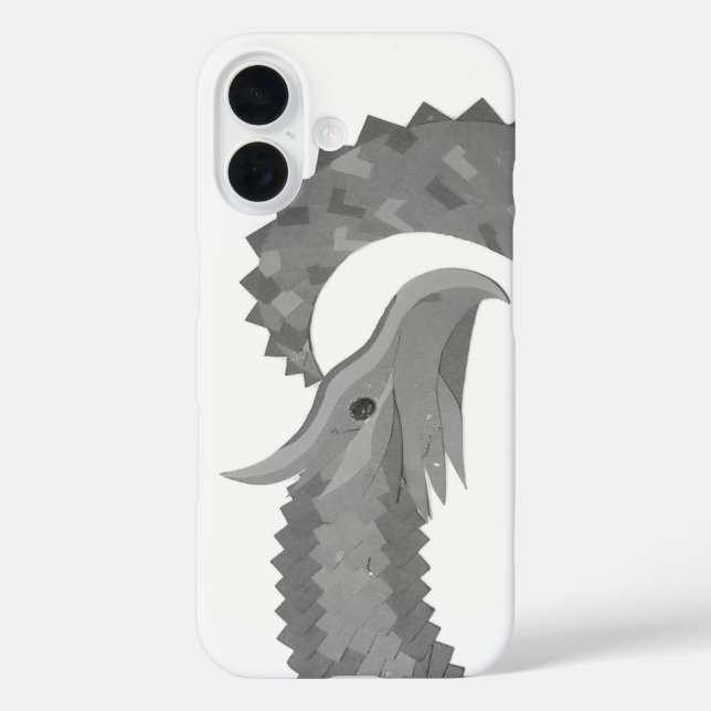 Grey heart dragon on white Case-Mate iPhone case (Back)