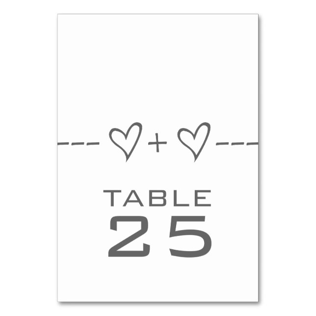 Grey Heart Equation Table Card (Front)
