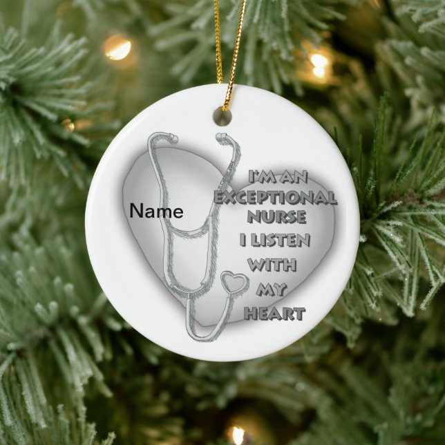 Grey heart exceptional nurse  ceramic tree decoration (Tree)