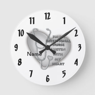 Grey heart exceptional nurse  round clock