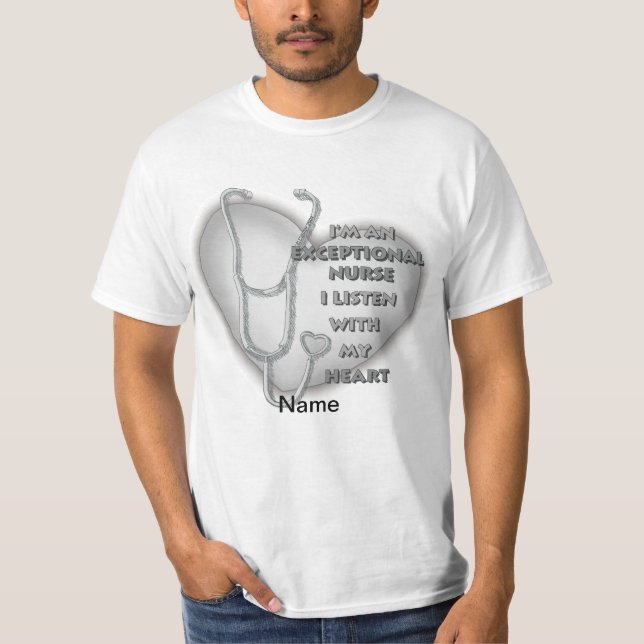 Grey heart exceptional nurse  T-Shirt (Front)