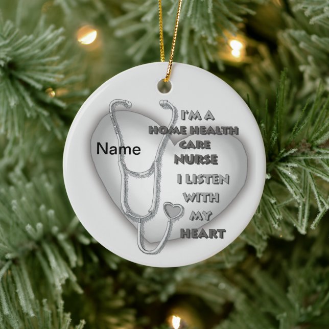 Grey Heart Health Care Nurse Ceramic Tree Decoration (Tree)