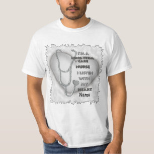 Grey Heart Long Term Care Nurse T-Shirt