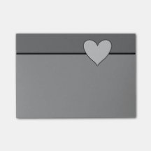 Grey Heart Love Slate Grey Post It Sticky Note