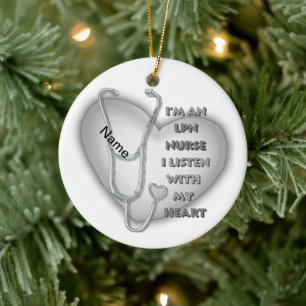 Grey Heart LPN Nurse  ornament