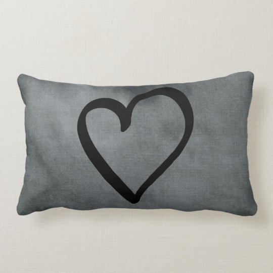 grey heart pillow