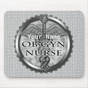 Grey heart ObGyn Nurse Mouse Mat