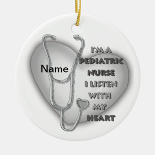 Grey Heart Paediatrics Nurse Ceramic Tree Decoration
