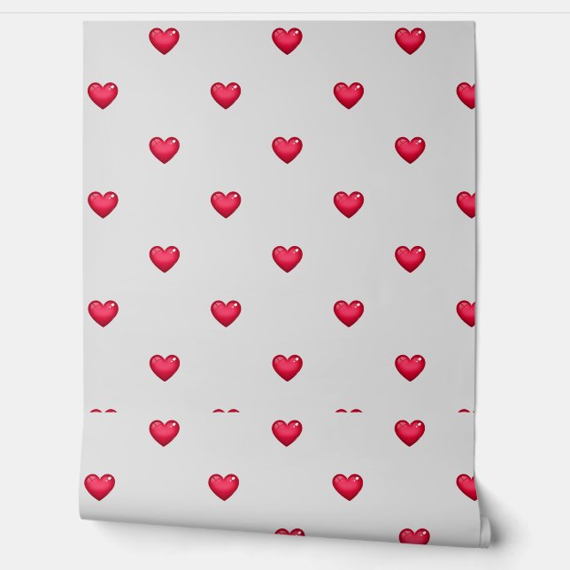 Grey Heart Peel and Stick Wallpaper | Modern  (Unrolling)