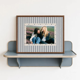 Grey Heart Photo Poster - Custom Gift