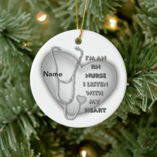 Grey Heart RN Nurse ornament