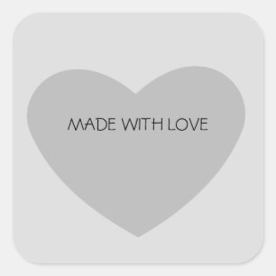 Grey Heart Square Sticker