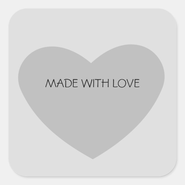 Grey Heart Square Sticker (Front)