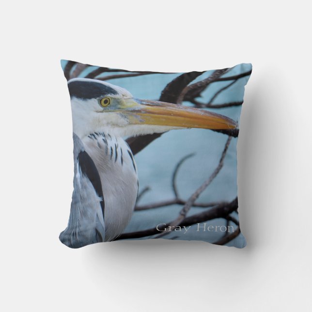 Grey Heron Cushion (Front)
