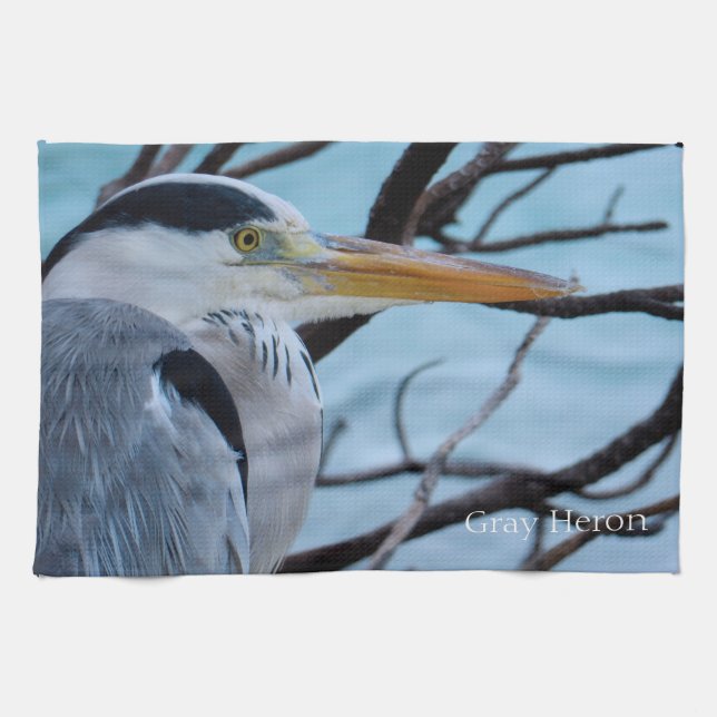 Grey Heron Tea Towel (Horizontal)