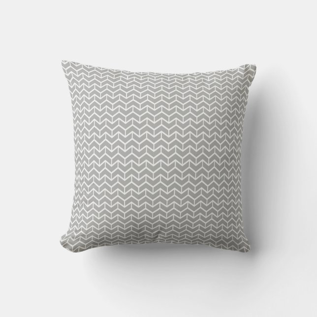 Grey Herringbone Bricks Cushion (Front)