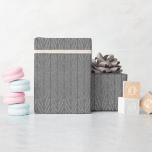 Grey Herringbone Pattern Wrapping Paper Roll