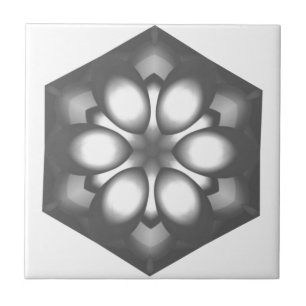 Grey Hexagon Flower Tile