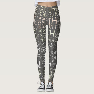 Grey Hi Hola Bonjour Ciao Hello Leggings
