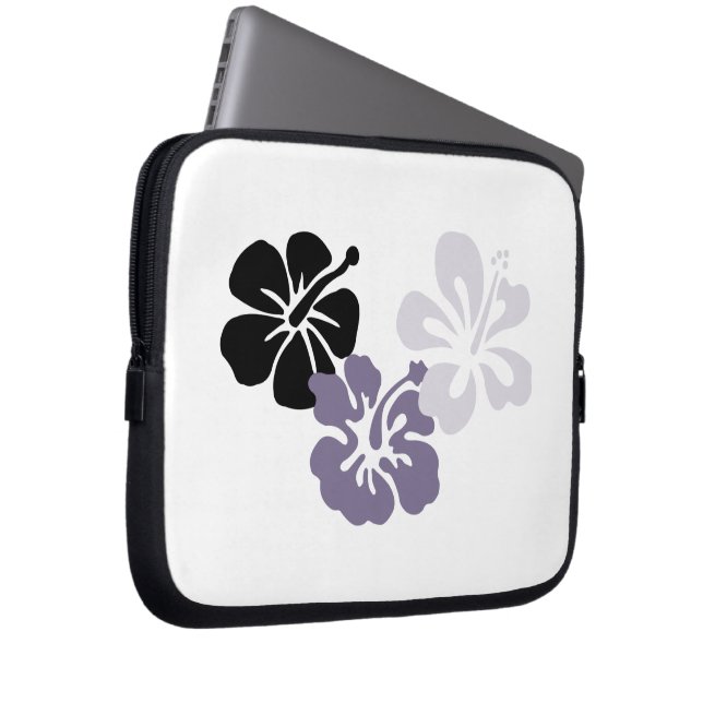 Grey Hibiscus Electronics Bag (Front Right)