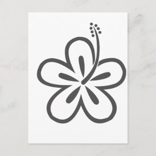 grey hibiscus postcard
