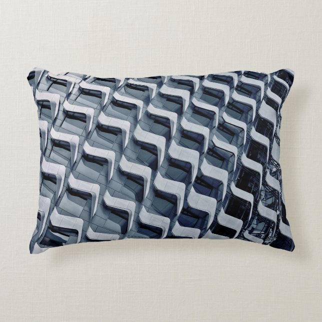 Grey high-rise building decorative cushion (Front)