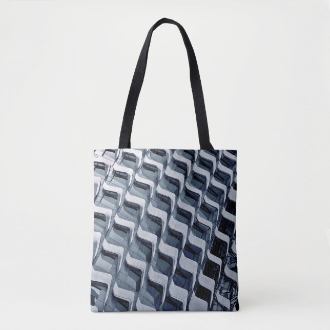 Grey high-rise building tote bag (Front)