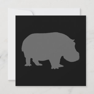 Grey Hippo Silhouette