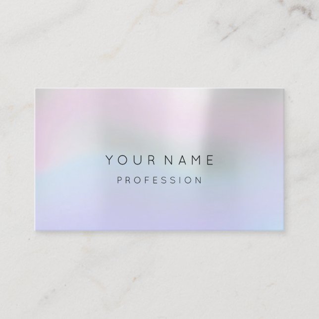 Grey  Holograph  Abstract Minimal Silk Metallic Business Card (Front)