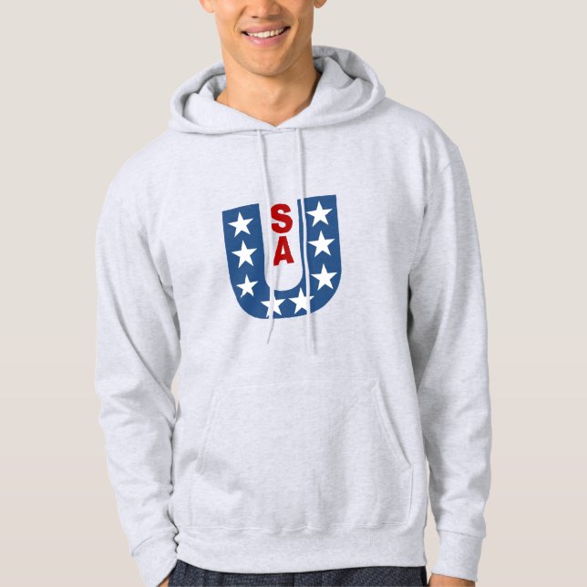 Grey Hooded Sweat for Men DESIGN USA  Hoodie (Front)
