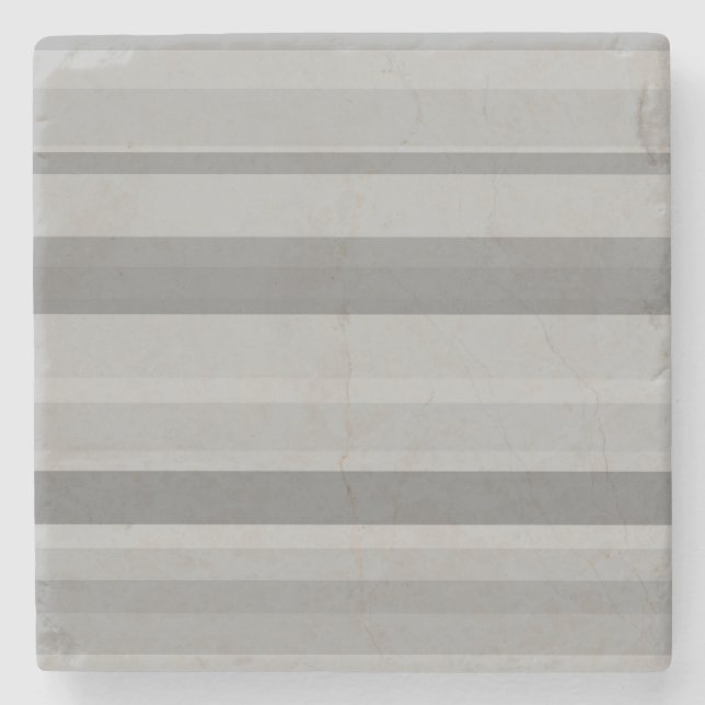 Grey horizontal stripes stone coaster (Front)