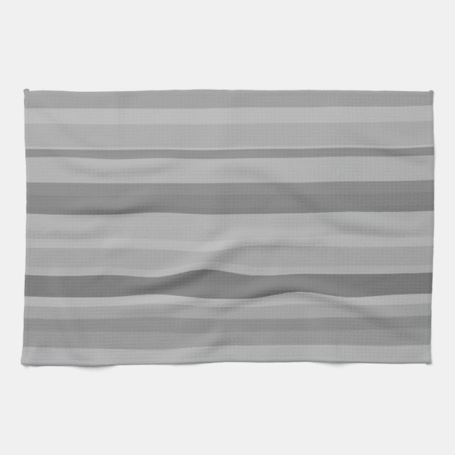 Grey horizontal stripes tea towel (Horizontal)