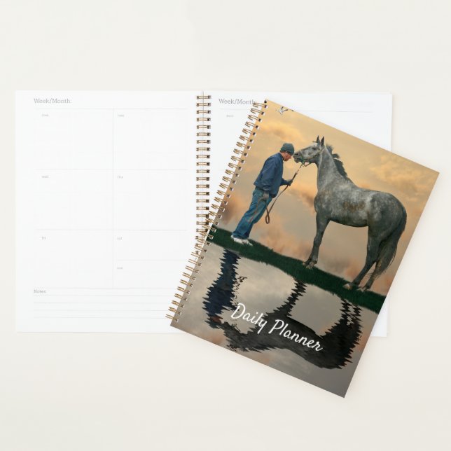 Grey Horse And Groom OTTB Daily Planner (Display)