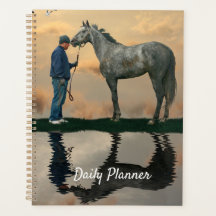 Grey Horse And Groom OTTB Daily Planner