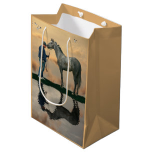 Grey Horse And Groom OTTB Gift Bag
