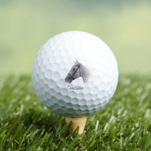Grey Horse Design Personalised Golf Balls (Insitu Tee)