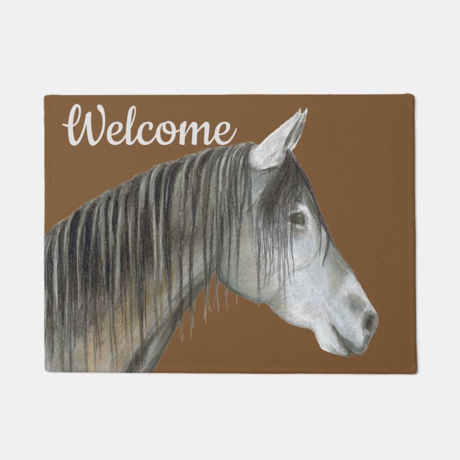 Grey Horse Doormat (Front)