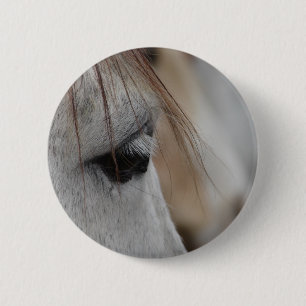 Grey Horse Eye 6 Cm Round Badge