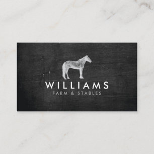 Grey Horse - Farming, Farmer Rustic Business Card