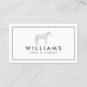 Grey Horse - Farming, Farmer White Business Card